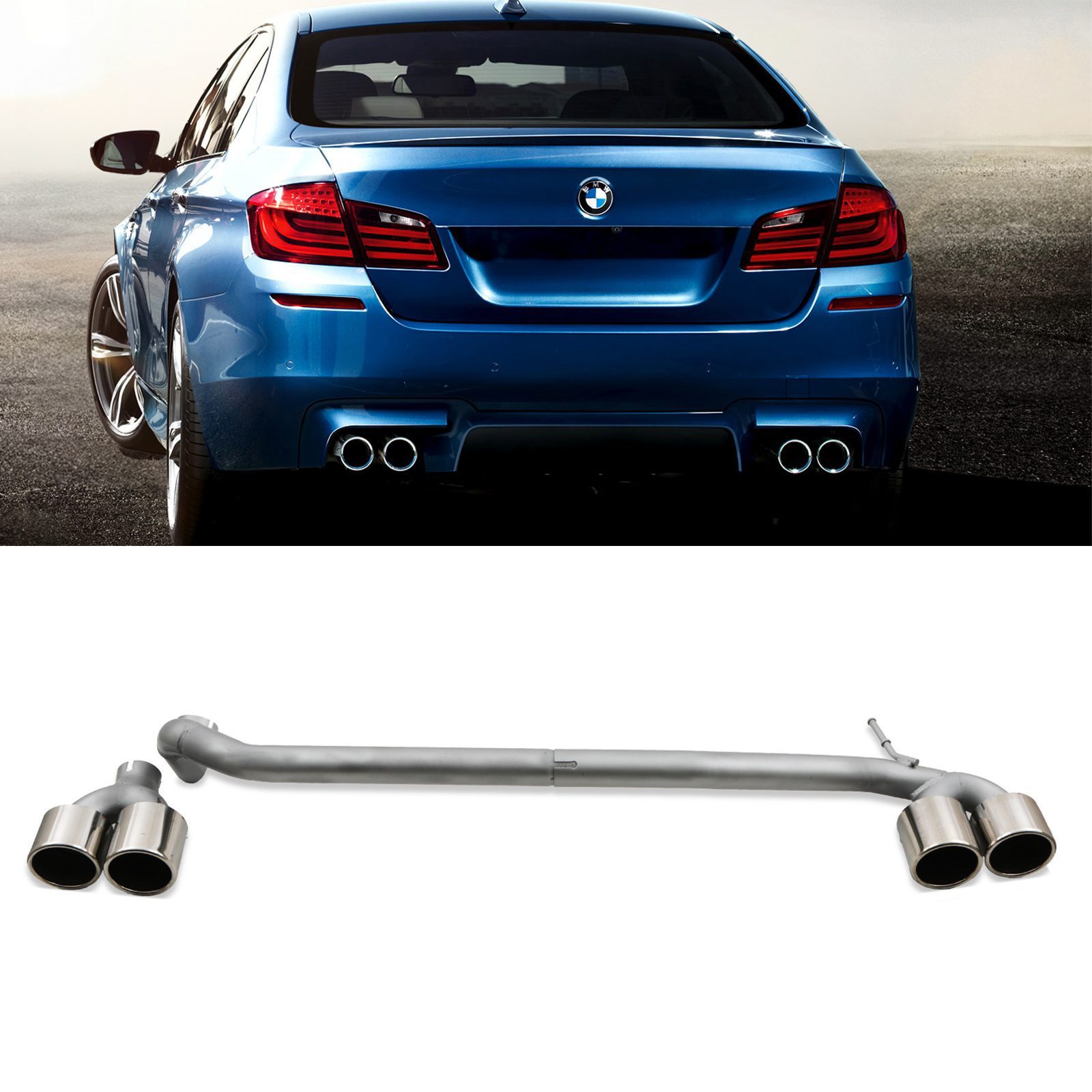 M5 Style Quad Exhaust Conversion - BMW F10 5 Series 10-16 1 M5 Style Quad Exhaust Conversion - BMW F10 5 Series 10-16