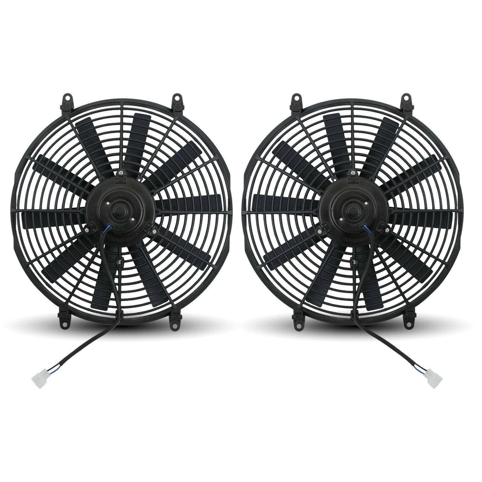 Direnza - Universal 2x 14 12v 80w Straight Blade Fan + Fitting Kit 1 Direnza - Universal 2x 14 12v 80w Straight Blade Fan + Fitting Kit