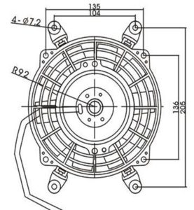 Direnza - Universal 7 12v 80w Straight Blade Fan + Fitting Kit