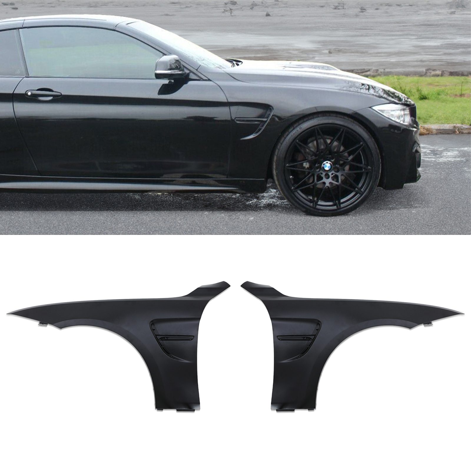 M4 Style Front Wheel Arches Wings - BMW 4-Series Series F32/F32/F36 13-20 1 M4 Style Front Wheel Arches Wings - BMW 4-Series Series F32/F32/F36 13-20