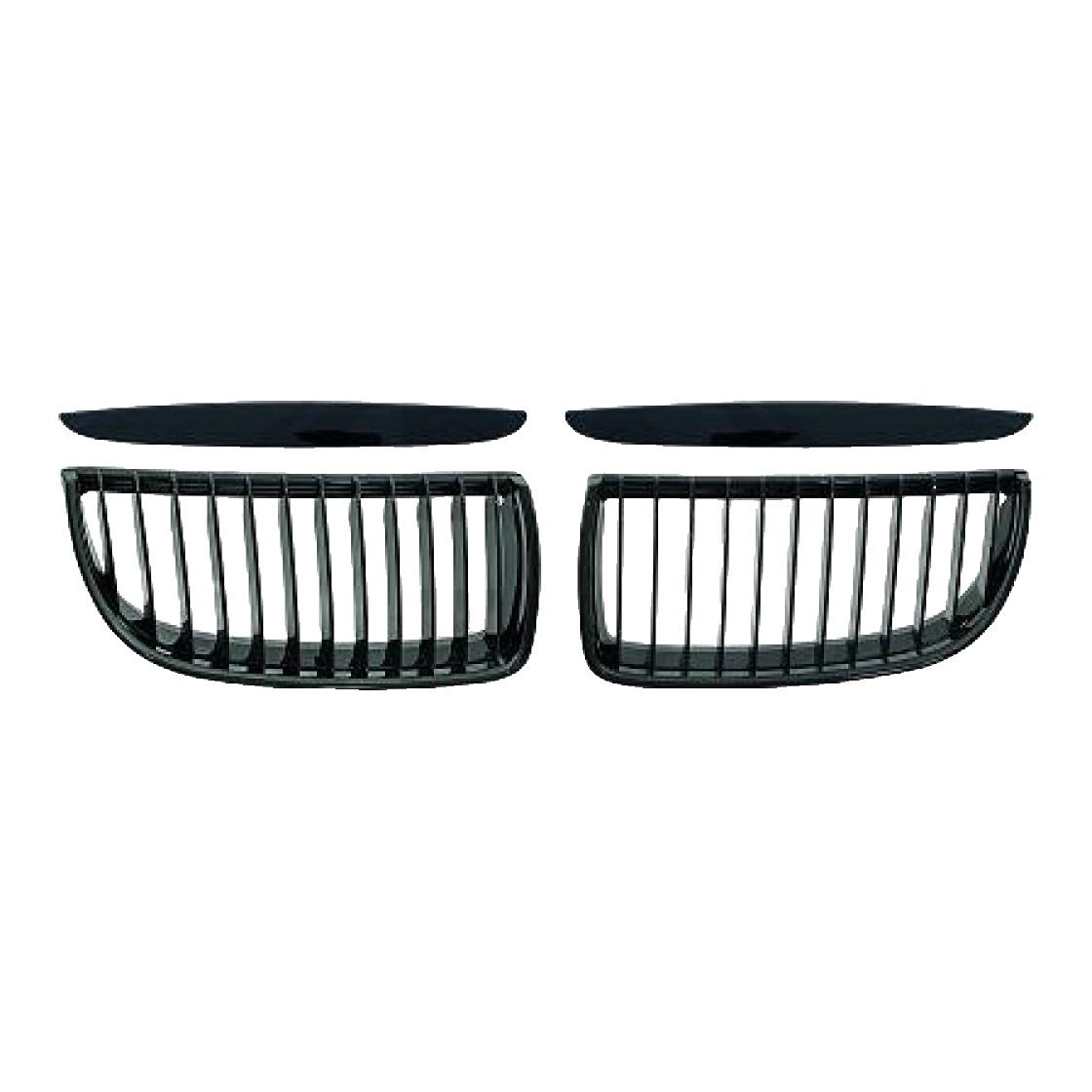 BMW 3 Series E90 Saloon Matt Black Single Slat Kidney Grilles (2005-2008) 1 BMW 3 Series E90 Saloon Matt Black Single Slat Kidney Grilles (2005-2008)