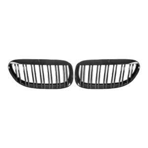 BMW 6 Series E63/E64 Gloss Black Twin Slat Kidney Grilles (2003-2010) 6 BMW 6 Series E63/E64 Gloss Black Twin Slat Kidney Grilles (2003-2010)