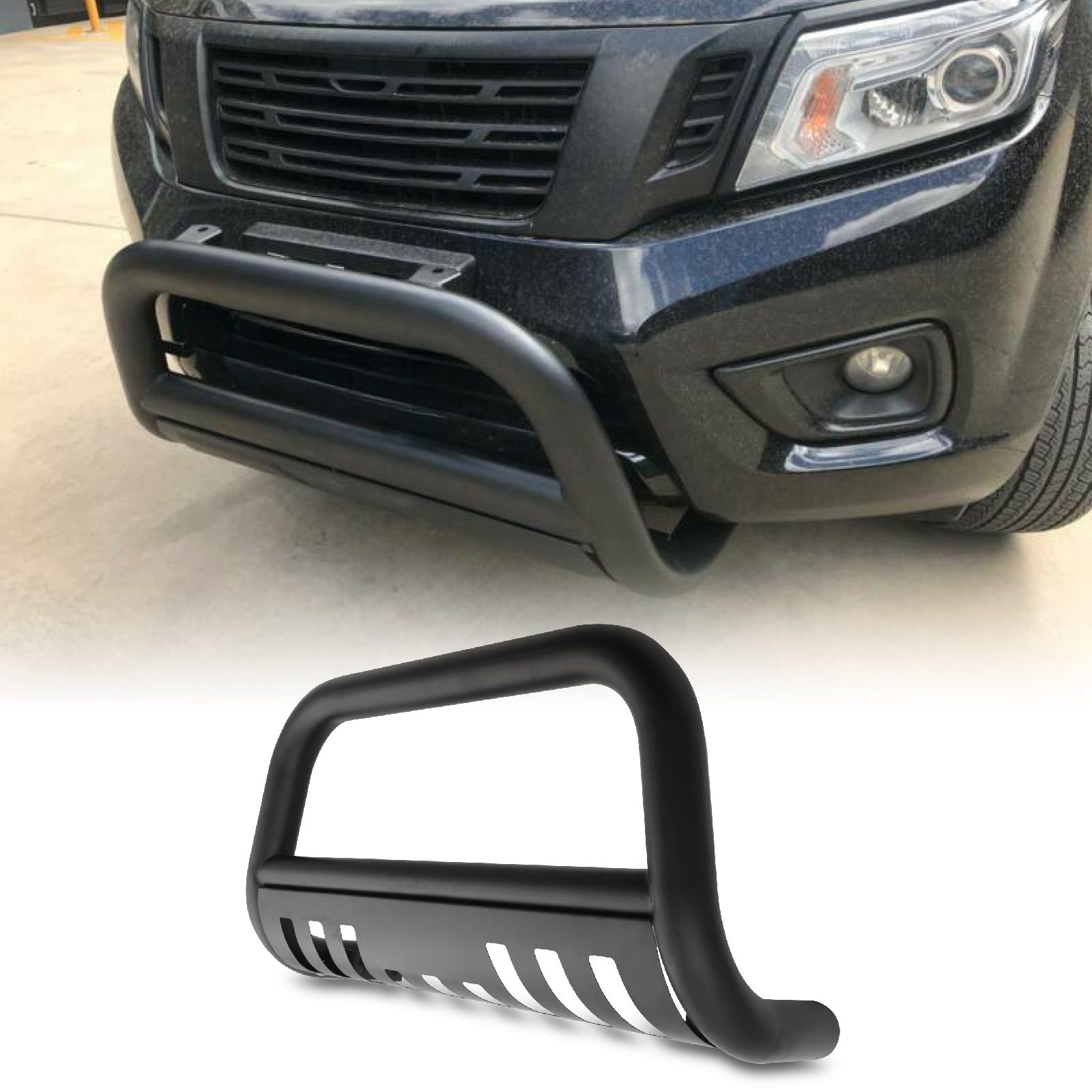 MACH 4x4 - Nissan Navara Black Bull Bar (D23 NP300 2014-2021) 1 MACH 4x4 - Nissan Navara Black Bull Bar (D23 NP300 2014-2021)