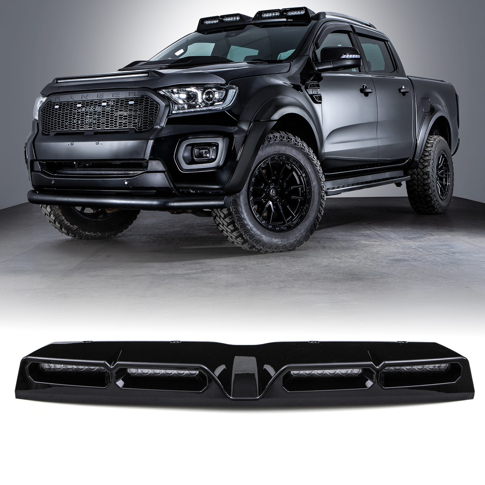 MACH 4x4 - Ford Ranger Quad Roof Light with LED Lights (T8 2019+) 1 MACH 4x4 - Ford Ranger Quad Roof Light with LED Lights (T8 2019+)