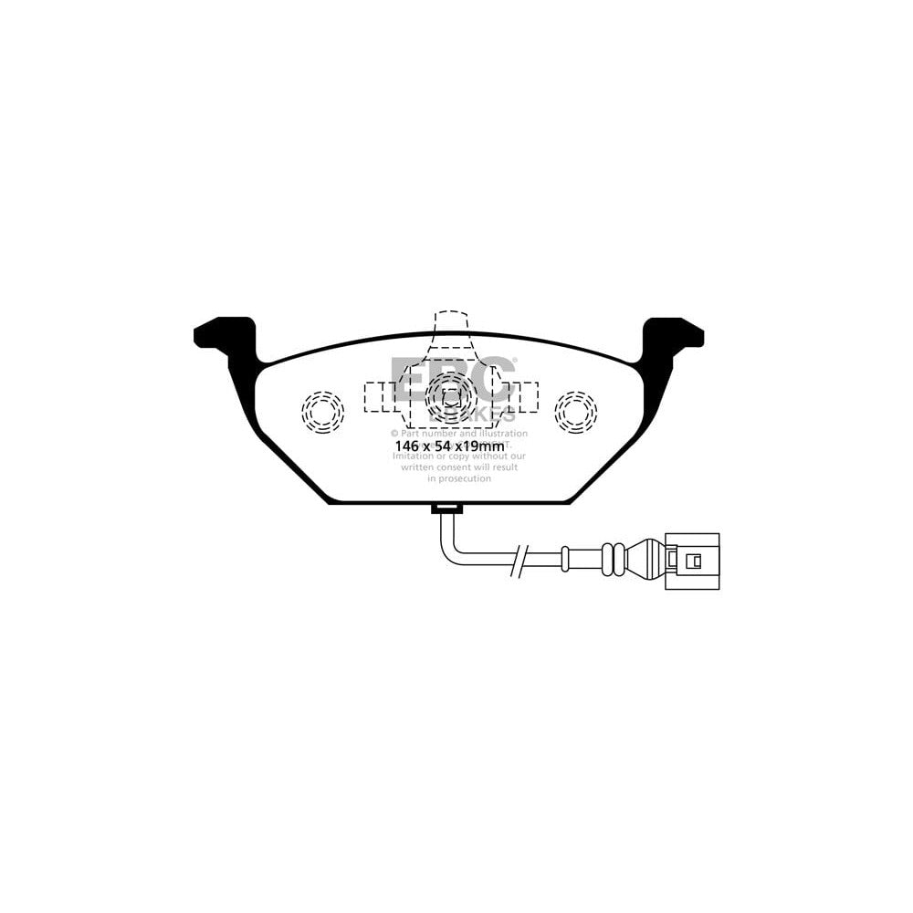 EBC VW Golf Mk4 Redstuff Front Brake Pads (1997-2005) 1 EBC VW Golf Mk4 Redstuff Front Brake Pads (1997-2005)