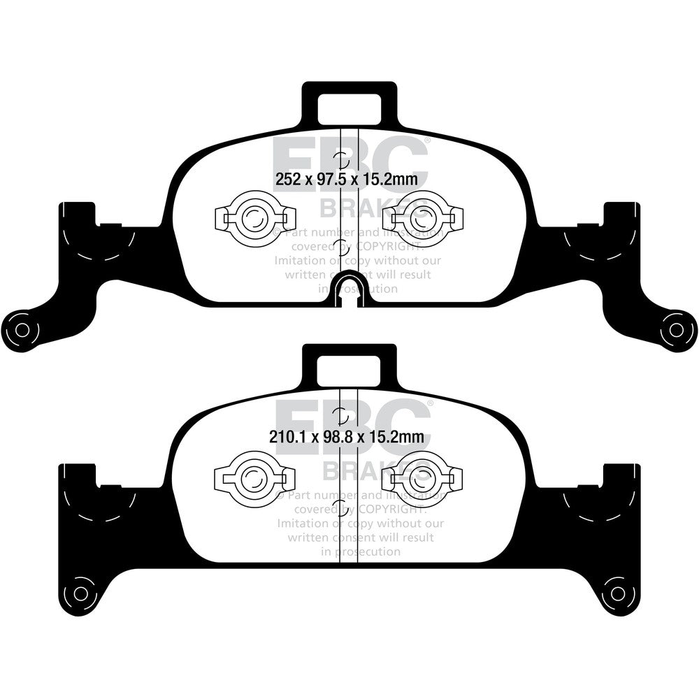 EBC Audi A4 B9/B9.5 Redstuff Front Brake Pads (2015-2025) 1 EBC Audi A4 B9/B9.5 Redstuff Front Brake Pads (2015-2025)