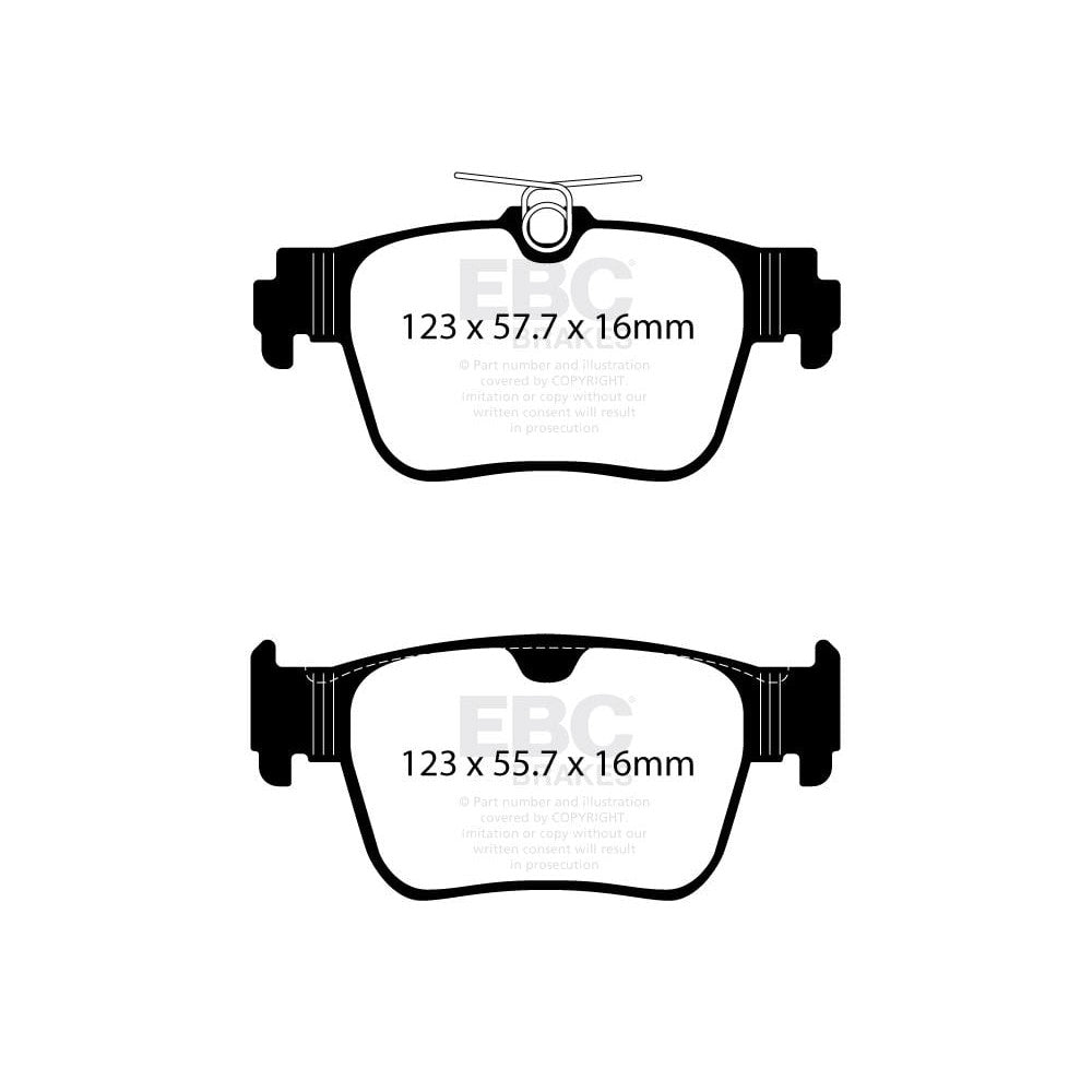 EBC VW Golf Mk8 Redstuff Rear Brake Pads (2019-on) 1 EBC VW Golf Mk8 Redstuff Rear Brake Pads (2019-on)