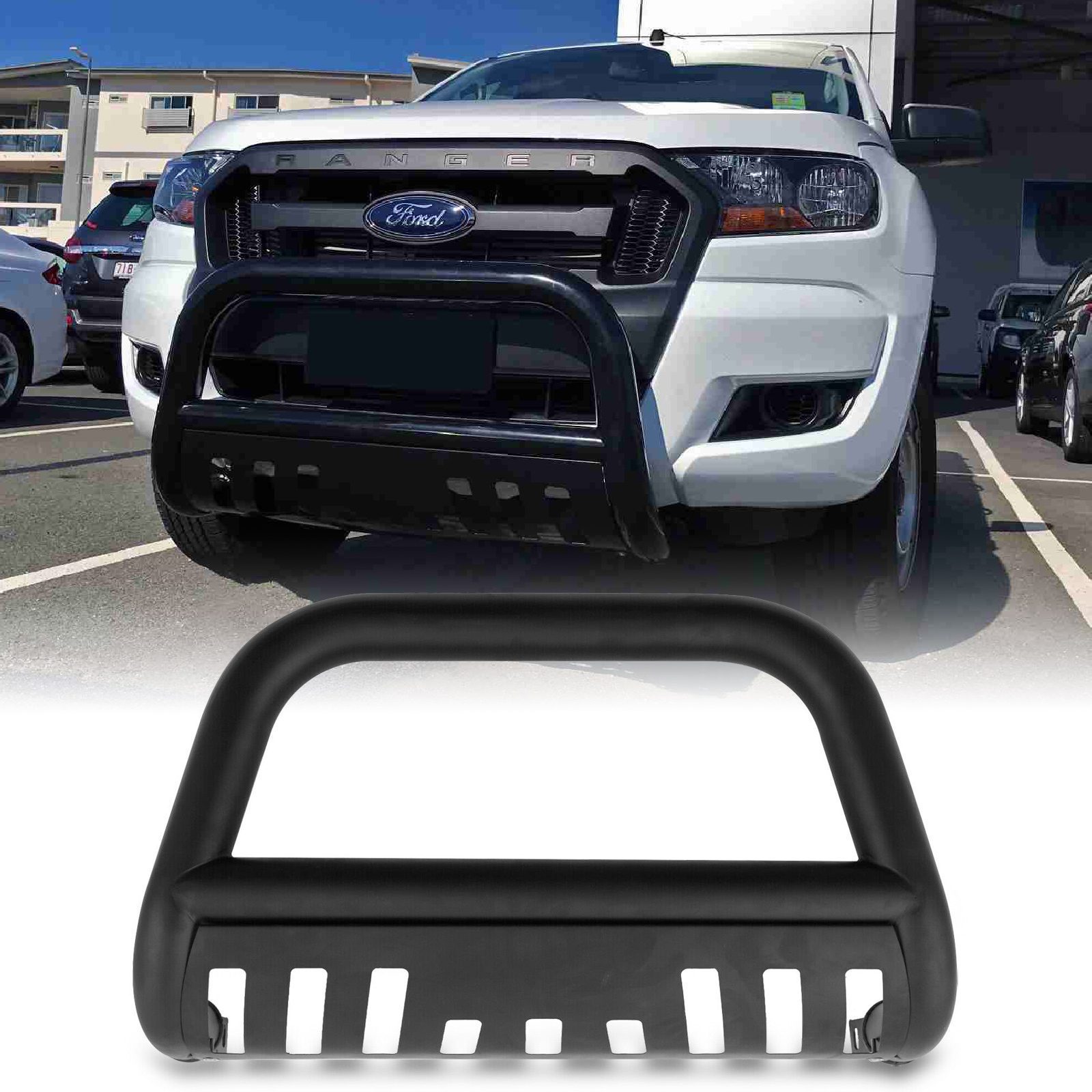 MACH 4x4 - Ford Ranger & Explorer Black Mild Steel Bull Bar (T6 T7 2012-2019) 1 MACH 4x4 - Ford Ranger & Explorer Black Mild Steel Bull Bar (T6 T7 2012-2019)
