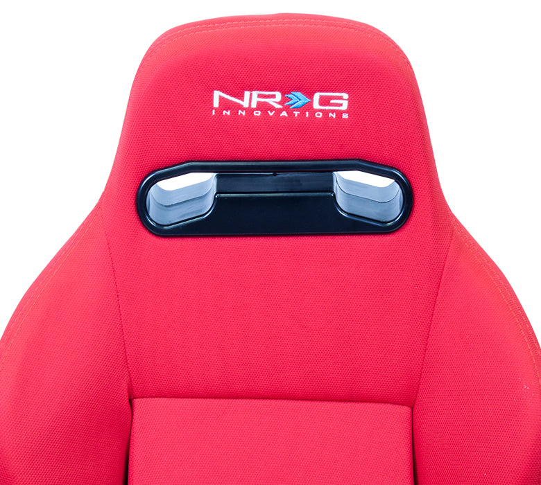 NRG Reclinable Racing Seat Cloth with Red Stitching Honda Civic EK9 Integra DC2 Type R Style - Pair 4 NRG Reclinable Racing Seat Cloth with Red Stitching Honda Civic EK9 Integra DC2 Type R Style - Pair - Image 4
