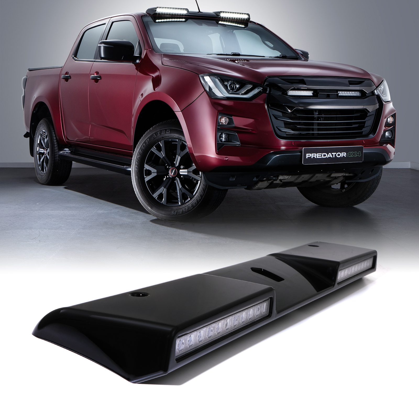 MACH 4x4 - Isuzu D-Max Gloss Black Twin Pod Roof Mounted LED Lights (Mk3 RG 2021+) 1 MACH 4x4 - Isuzu D-Max Gloss Black Twin Pod Roof Mounted LED Lights (Mk3 RG 2021+)