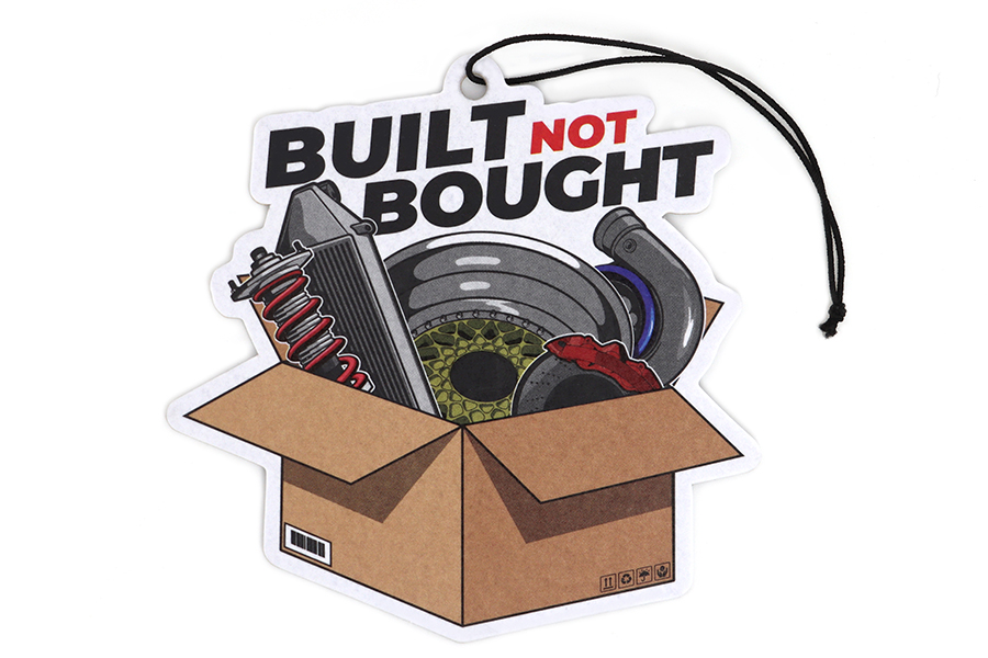 Built Not Bought Car Air Freshener – New Car Scent 1 Built Not Bought Car Air Freshener – front