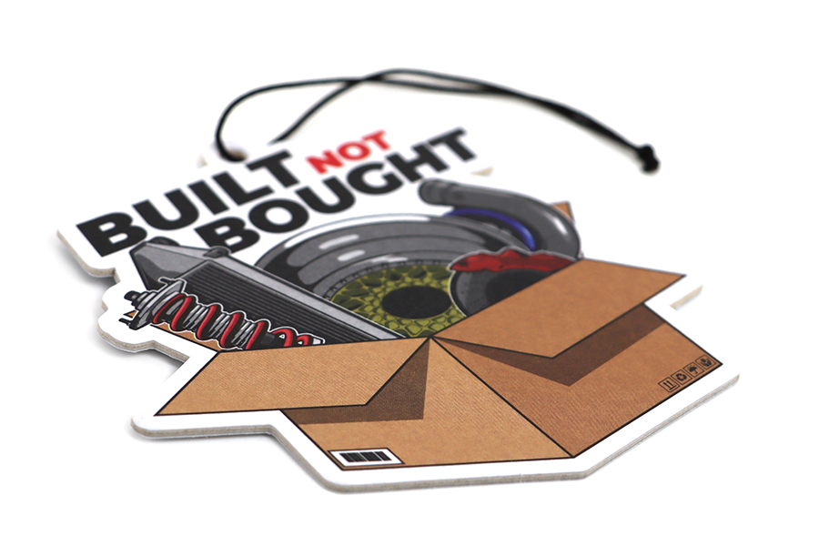 Built Not Bought Car Air Freshener – New Car Scent 2 Built Not Bought Car Air Freshener – reverse side
