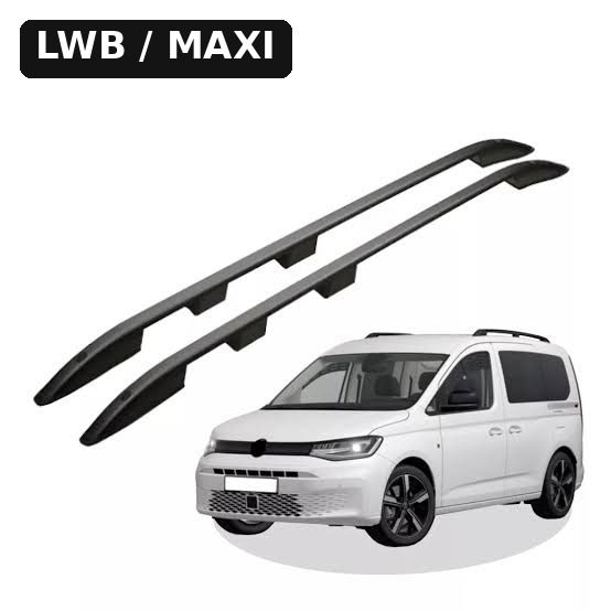 VW Caddy Mk5 LWB / Maxi Roof Rails - Black (2021+) 1 Caddy Mk5 Maxi Roof Rails Black – VW Caddy Mk5 LWB