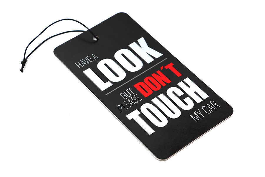 Don't Touch My Car Air Freshener – New Car Scent 2 Don't Touch My Car Air Freshener – reverse side