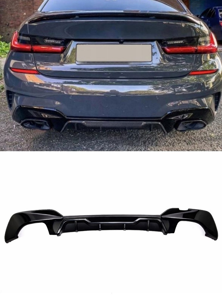 Rear Diffuser For BMW 3 G20 G21 2018-2022 Gloss Black 1 Rear Diffuser For BMW 3 G20 G21 2018-2022 Gloss Black