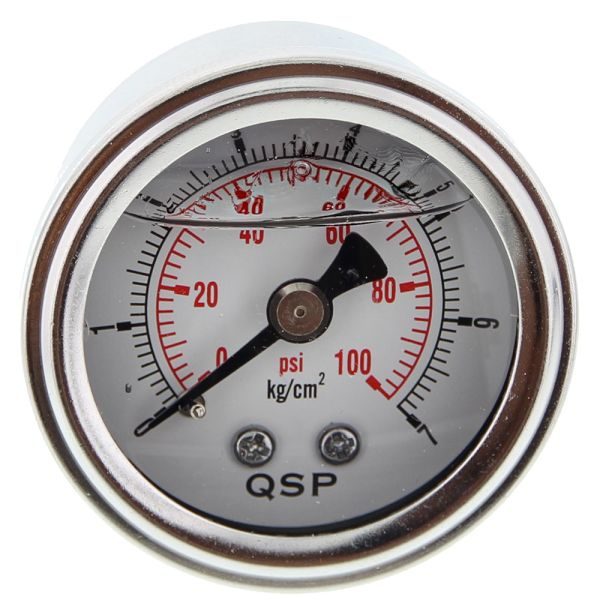 QSP Fuel pressure gauge, liquid filled (0-100 psi / 1-7 bar) 1 QSP Fuel pressure gauge, liquid filled (0-100 psi / 1-7 bar)