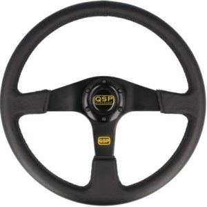 QSP Leather Sports Steering Wheel 380mm Flat Black 7 QSP Sports Steering Wheel QS.L380Z3