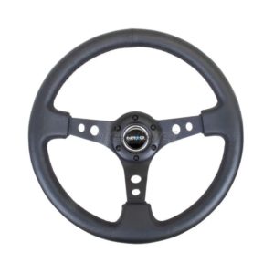 NRG 350mm 3" Deep Dish Steering Wheel Black Leather 14 NRG 350mm 3" Deep Dish Steering Wheel Black Leather