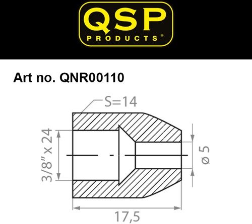 QSP Brake Line Nut - female - 3/8'' UNF 3 QSP Brake Line Nut - female - 3/8'' UNF - Image 3